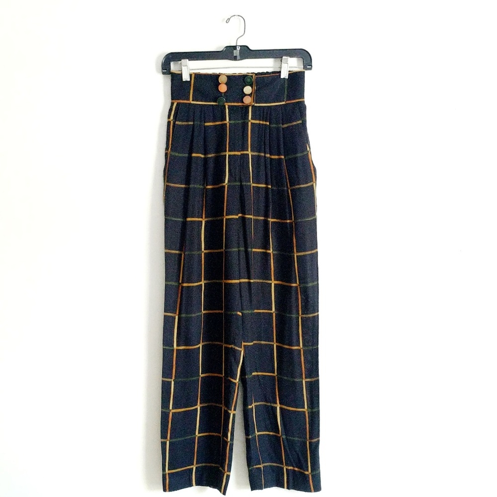Vintage High Waisted Plaid Pants